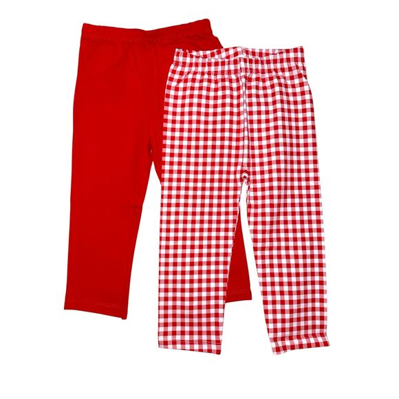 The Children's Place Bundles Gingham & Solid Ruffle Red Pant 18-24M - Picture 2 of 5